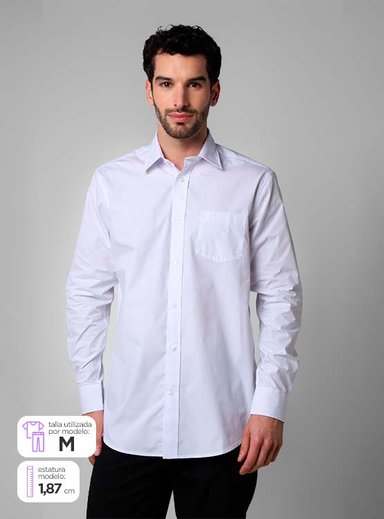 CAMISA ALGODÓN HOMBRE MARQUIS BLANCO SÓLIDA - 1