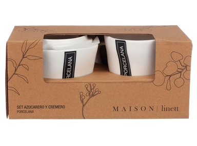 VAJILLA MAISON LINETT AZUCARERO & CREMERO PORCELANA 2 PIEZAS - 3