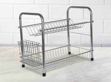 SECA PLATOS RIPLEY HOME DOBLE DE ACERO INOXIDABLE PLATEADO