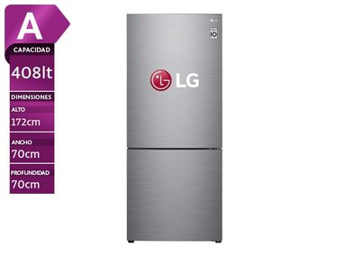 REFRIGERADORA LG BOTTOM FREEZER NO FROST GB41BPP 408 L MÚLTIPLE FLUJO AIRE PLATEADA