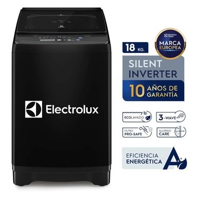 LAVADORA INVERTER ELECTROLUX 18KG NEGRO EWIP18F2XSWB