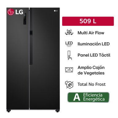 REFRIGERADORA LG 509L GS51MPD SIDE BY SIDE MULTIPLE FLUJO DE AIRE NEGRO - 2