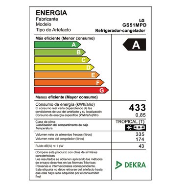 REFRIGERADORA LG 509L GS51MPD SIDE BY SIDE MULTIPLE FLUJO DE AIRE NEGRO - 11