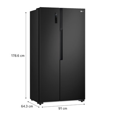 REFRIGERADORA LG 509L GS51MPD SIDE BY SIDE MULTIPLE FLUJO DE AIRE NEGRO - 3