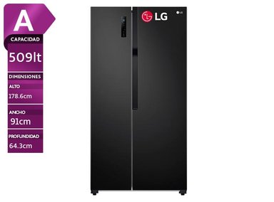 REFRIGERADORA LG 509L GS51MPD SIDE BY SIDE MULTIPLE FLUJO DE AIRE NEGRO