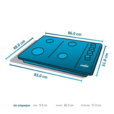 ENCIMERA DE MESA A GAS MABE 5 HORNILLAS PM8655GV0 - 8