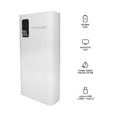 POWERBANK 20000MAH 22.5W CARGA SUPER RÁPIDA KUZLER ANKE-105B - 2