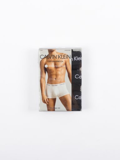 PACK 3 CALZONCILLOS ALGODÓN HOMBRE CALVIN KLEIN NEGRO 3 NEW COTTON STRETCH - LOW RISE TRUNK - 2