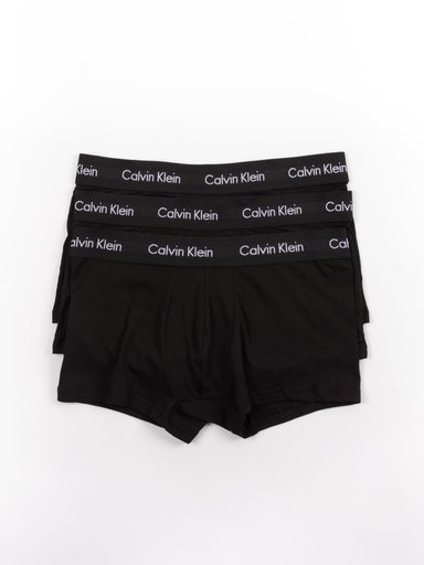 PACK 3 CALZONCILLOS ALGODÓN HOMBRE CALVIN KLEIN NEGRO 3 NEW COTTON STRETCH - LOW RISE TRUNK - 1