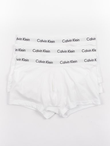 PACK 3 CALZONCILLOS ALGODÓN HOMBRE CALVIN KLEIN BLANCO 3 NEW COTTON STRETCH - LOW RISE TRUNK - 1