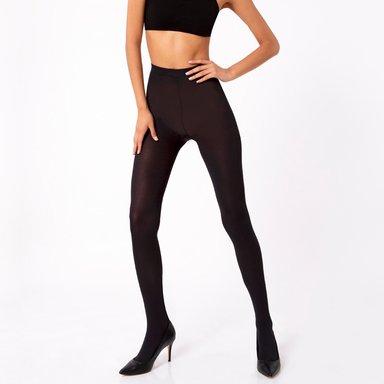 PANTY MICROFIBRA MUJER LANCASTER CAFÉ 1920LARG1 OPACA PRETINA ALTA - 1