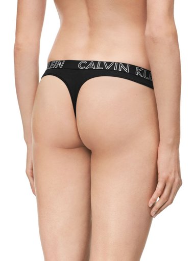 CALZÓN ALGODÓN MUJER CALVIN KLEIN NEGRO THONG QD3636001 - 2