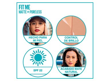 BASE MAYBELLINE FIT ME MATTE + PORELESS TONO 130 BUFF BEIGE 1.00 FL OZ - 5