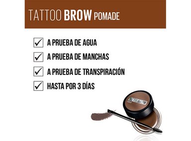 DELINEADOR DE CEJAS MAYBELLINE TATTOO STUDIO BROW POMADE A PRUEBA DE AGUA 1.60 FL OZ TONO DEEP BROWN - 5