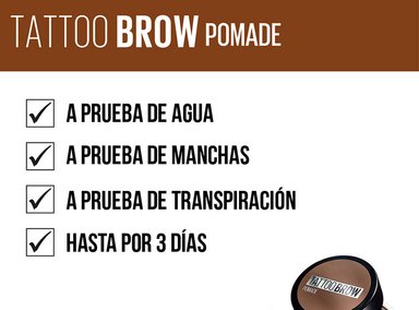 DELINEADOR DE CEJAS MAYBELLINE TATTOO STUDIO BROW POMADE A PRUEBA DE AGUA 1.60 FL OZ TONO ASH BROWN - 5