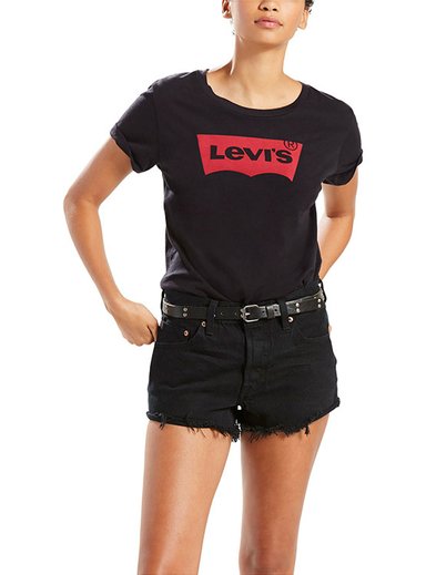POLO MUJER LEVI'S ALGODÓN NEGRO THE PERFECT TEE