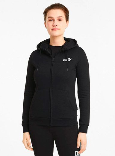 CASACA DEPORTIVA MUJER PUMA ESS SMALL LOGO FULLZIP HOODIE FL NEGRO