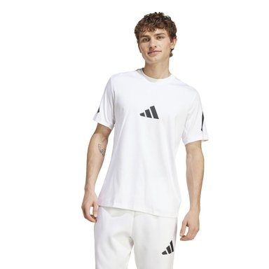 CAMISETA DEPORTIVA HOMBRE ADIDAS JE3078 CASUAL TECH BADGE OF SPORT ESTAMPADO ALGODÓN BLANCO