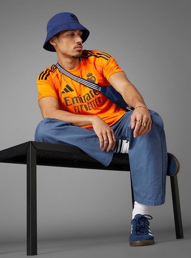 CAMISETA FÚTBOL HOMBRE ADIDAS REAL MADRID NARANJA - 4