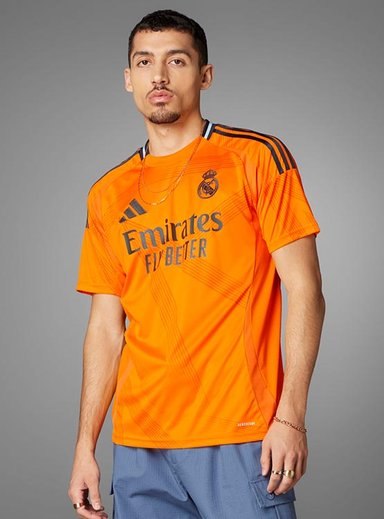 CAMISETA FÚTBOL HOMBRE ADIDAS REAL MADRID NARANJA
