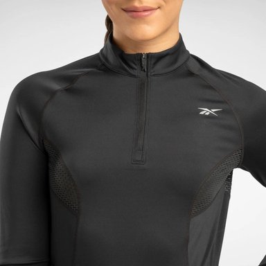 CASACA RUNNING MUJER REEBOK 100075413 1/4 ZIP NEGRO - 3