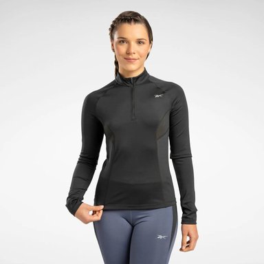 CASACA RUNNING MUJER REEBOK 100075413 1/4 ZIP NEGRO