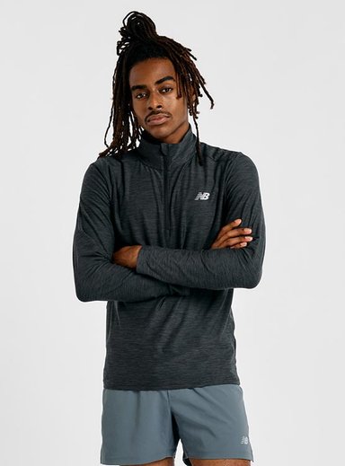 CASACA DEPORTIVA HOMBRE NEW BALANCE MT41915BKH SPACE DYE 45383 ZIP NEGRO