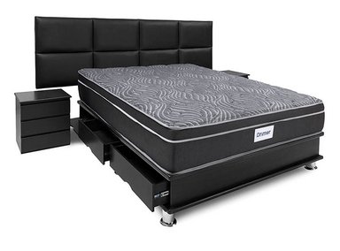 DORMITORIO AMERICANO DRIMER VENTUS KING CON CAJONES KAELA + VELADORES - 2