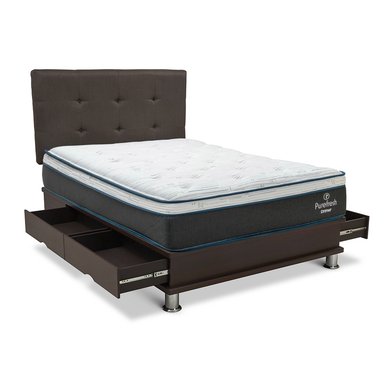 DORMITORIO AMERICANO DRIMER PURE FRESH KING CON CAJONES MARRON