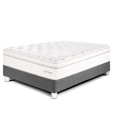 CAMA PARAÍSO ROYAL DYNASTY 2 PLAZAS GRIS + 2 ALMOHADAS VISCOELÁSTICAS