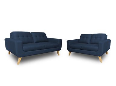 JUEGO DE SALA RIPLEY HOME RAYFER 3-2 CUERPOS AZUL