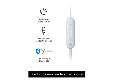 AUDÍFONOS SONY IN-EAR WI-C100 BLUETOOTH BLANCO - 3