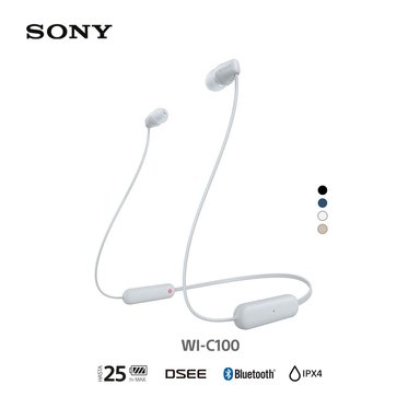 AUDÍFONOS SONY IN-EAR WI-C100 BLUETOOTH BLANCO - 1