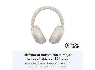 AUDÍFONOS SONY OVER-EAR WH-1000XM5 NOISE CANCELLING PLATA - 2