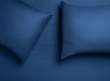 SET SÁBANAS RIPLEY HOME STRIPES QUEEN 300 HILOS 100% ALGODÓN JACQUARD AZULINO COLOR ENTERO