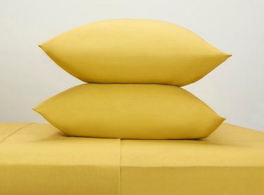 SET SÁBANAS RIPLEY HOME LISA KING 144 HILOS 100% ALGODÓN MOSTAZA COLOR ENTERO