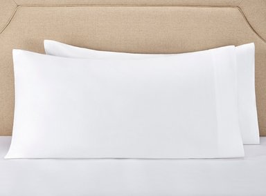 SET 2 FUNDAS DE ALMOHADA MAISON LINETT BEDDING MEDIDAS ESPACIALES ALGODÓN SATEN 400 HILOS 90 X 50 CM BLANCO CUFF