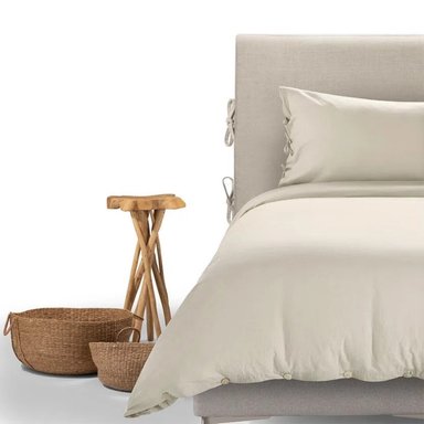 FUNDA PLUMÓN ROSEN PURE LISO 1.5 PLAZAS LINO BLANCO 