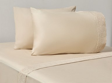 SET SÁBANAS NEW BRODERIE LISO KING 100% ALGODÓN 180 HILOS TAUPE - 2
