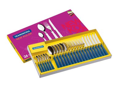 SET CUBIERTOS TRAMONTINA NEW KOLOR 24 PIEZAS
