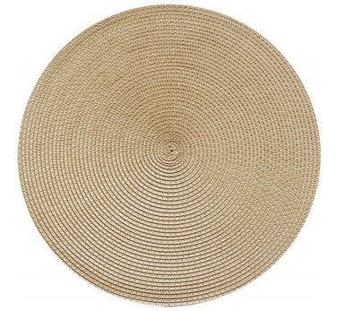 SET BONIKASA DE 6 PZS INDIVIDUAL TEJIDO REDONDO BEIGE