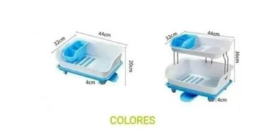 ESCURRIDOR DE PLATOS 2 NIVELES SECADO CON DRENAJE GIRATORIO