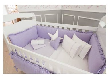 PROTECTOR LATERAL PARACHOQUES DE CUNA - DISEÑO LILA CLASICO