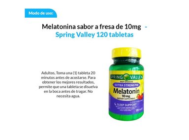 MELATONINA DE 10MG SPRING VALLEY SABOR A FRESA - 120 TABL - 2
