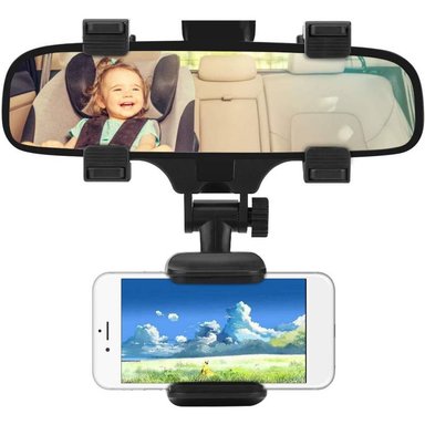 SOPORTE DE CELULAR PARA ESPEJO RETROVISOR - GIRO DE 360°