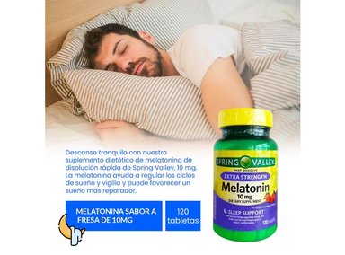MELATONINA DE 10MG SPRING VALLEY SABOR A FRESA - 120 TABL - 3