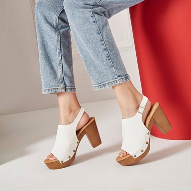 SANDALIAS MUJER IMPULS BLANCO ABI03 CON TACO - 1