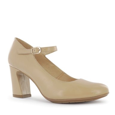 ZAPATOS VESTIR MUJER SESTRA CUERO CHAROL CAFÉ CLARO MARY JANE PAITA01 LATTE - 1