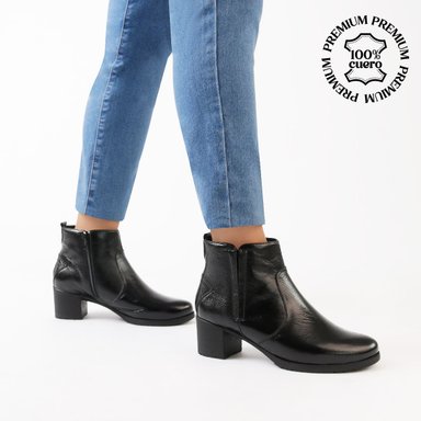 BOTINES CASUAL MUJER ECCO ALISSA08 NEGRO CUERO CHAROL - 1
