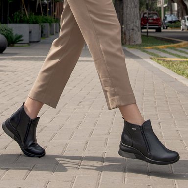 BOTINES CONFORT MUJER ECCO DEBRA05 NEGRO CUERO NATURAL - 1